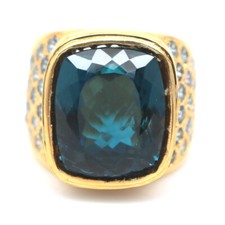 925 Sterling Silver London Blue Topaz, Tanzanite  Sapphire Ring Size 10.25