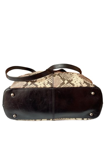 Patricia Nash Leather Drawstring Tassel Witney Tote Bag - White Python Snake - Picture 7 of 9