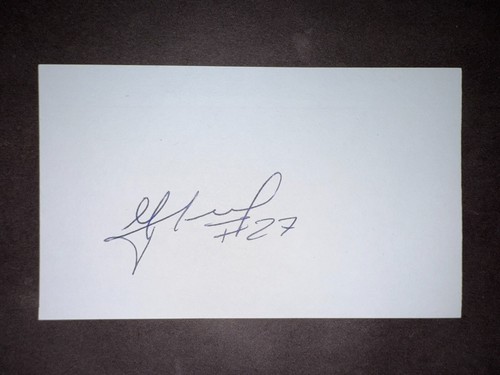 Tarjeta índice firmada 3x5 Yoslan Herrera, PIRATAS (debut 2008) (HS)