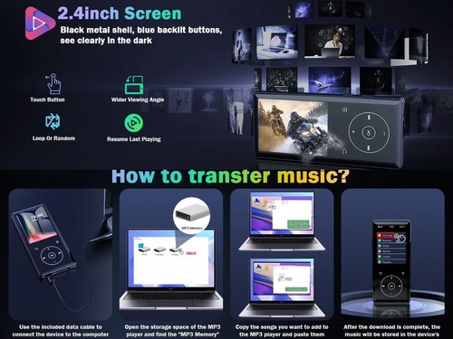 Bluetooth Support 128GB MP4/MP3 Lossless Music Player FM Radio Recorder Sport UK - Picture 18 of 20