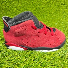 Nike Air Jordan 6 Retro Toro Bravo Boys Size 9C Red Basketball Shoes Sneakers