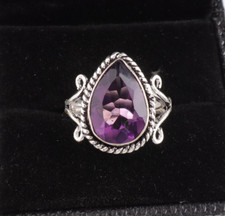 February Birthstone Natural Amethyst 925 Sterling Silver Women Ring All Size DZ