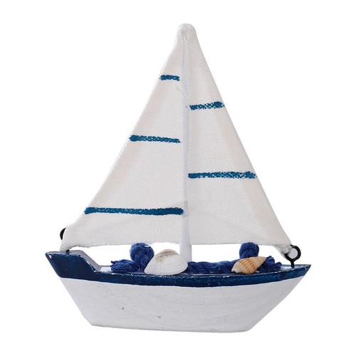 Sailboat Model Wooden Sailing Boat Home Decoration Beach Nautical Design Nav Ht - Photo 2/17