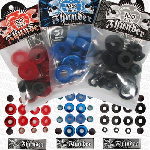THUNDER Skateboard Truck Bushings Rebuild Kit Axle Nuts, Kingpin