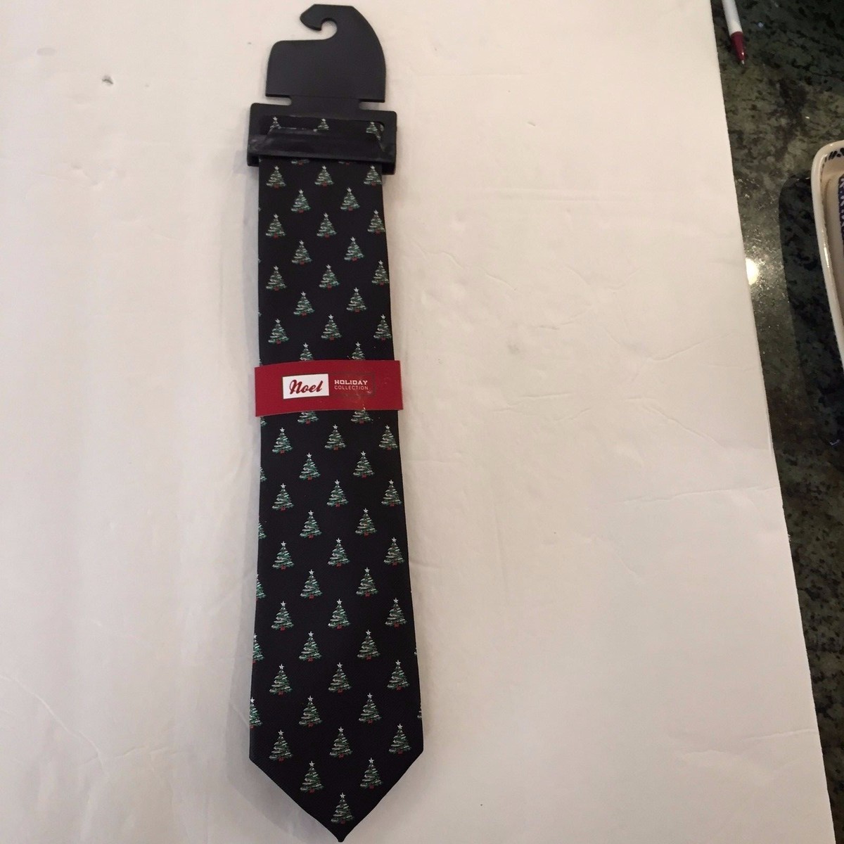 NOEL HOLIDAY COLLECTION TIE ~ Christmas trees & Scotch Plaid
