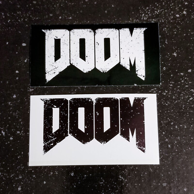 [4'' x 2'']  [Vinyl Bumper Sticker] - DOOM Logo - id Software PC Quake 2 3 2016