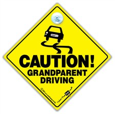 CAUTION GRANDPARENT DRIVING Car Sign, Bumper Sticker, Baby on Board Sign Style