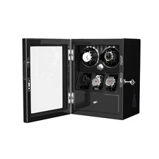 Automatic Double 2 Watch Winder With 3 Watch Display Storage Box Drawer LED Gift