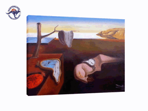 Details about FRAMED SALVADOR DALI PERSISTENCE OF MEMORY REPRODUCTION AIRBRUSH STYLE PAINTING