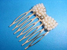   Pretty Imitated Pearls Golden Small Hair Comb  