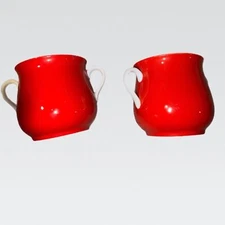Vintage Fitz & Floyd Red Mugs, 2 units