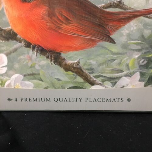JASON Garden Birds Set of 4 Placemats Cardinals Finch Hummingbird Chickadee - Picture 5 of 8