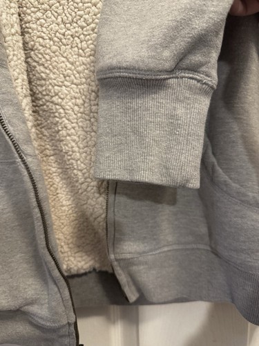 Cocoa Platinum W-Med Hoodie Peace On Front Full Zip Gray Thick Fleece Lined XL - Picture 5 of 12