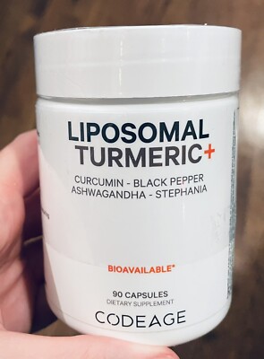Codeage Liposomal Turmeric, Organic Fermented Turmeric Extract, Curcumin, 90 ct