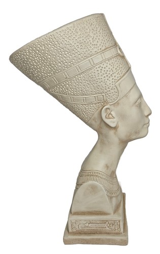 Vintage 1980s Egyptian Queen Nefertiti Bust Sculpture Statue 19" Plaster - Picture 5 of 11