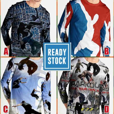 New Men's Tshirt Parkour Design Tee Polyester T-Shirt