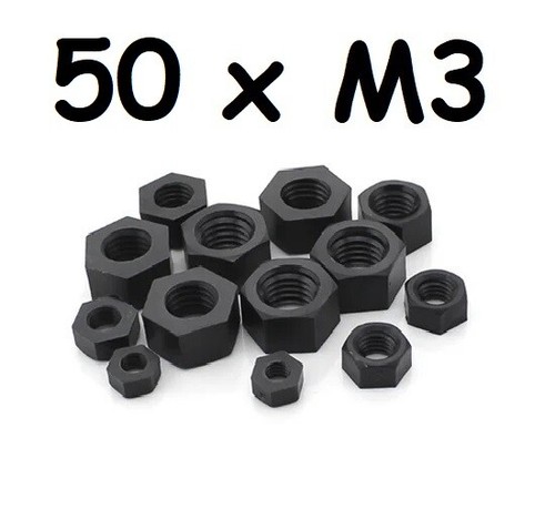 Tuercas hexagonales de nailon negras M10 M8 M6 M5 M4 M3 modelo de coche de radiocontrol de plástico de 25p vendedor del Reino Unido - Imagen 9 de 25