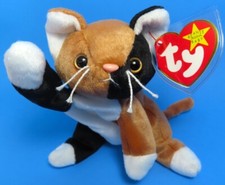 Rare Ty Beanie Baby "CHIP" The Calico Cat, 4121, 1996, WITH TAG ERRORS , MINT 