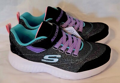 Skechers Girls Sneakers black/Purple multi (Washable) 302455L NWTS