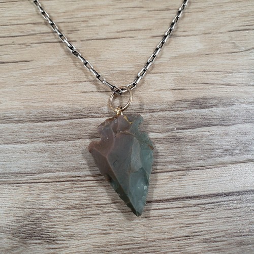 Sterling Silver Necklace Arrowhead Pendant 22" Length Vintage Marked BUR