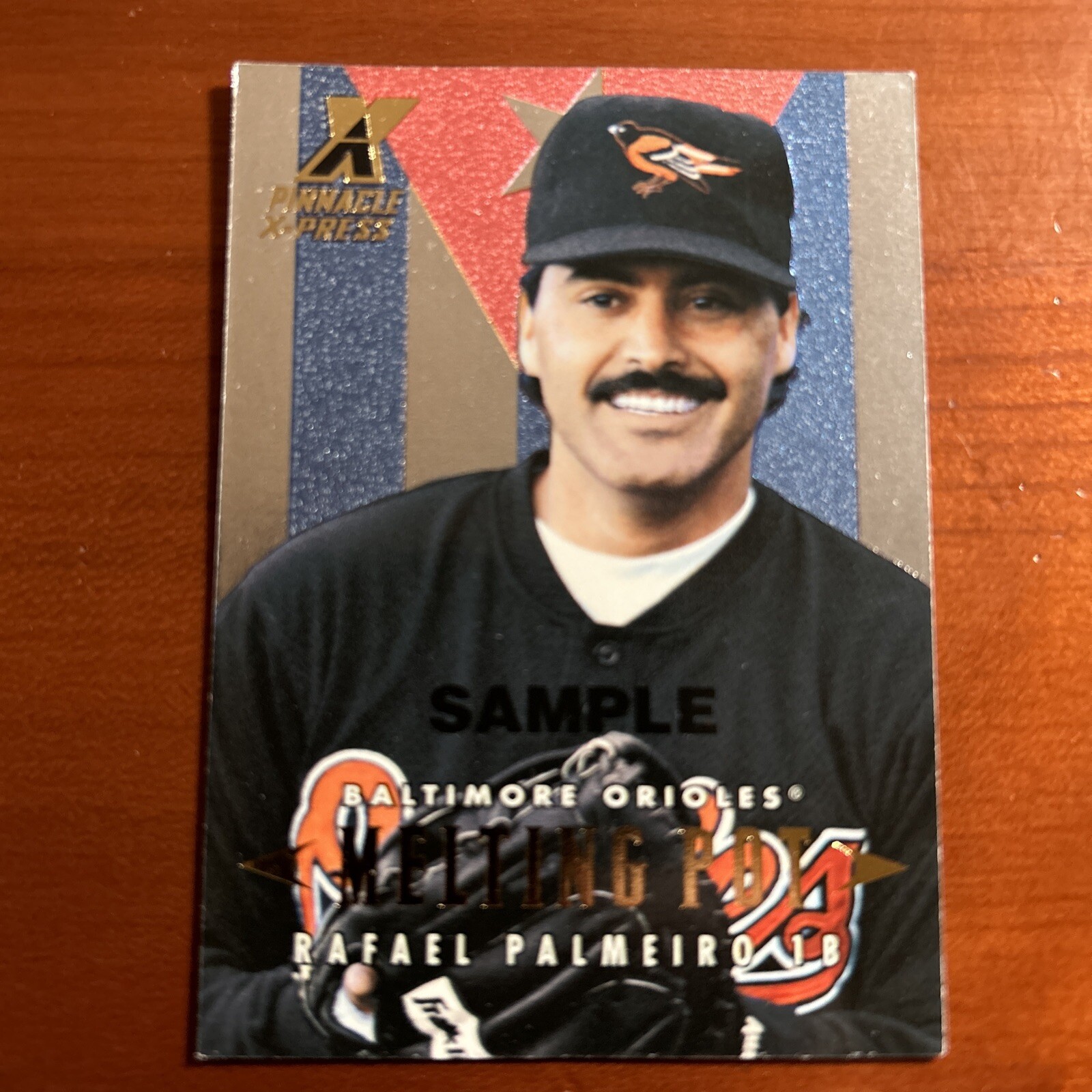 Rafael Palmeiro 1997 Pinnacle Xpress #12 Melting Pot Sample 0/500 Promo Score