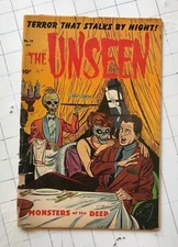 The Unseen #14 pre-code horror terror monsters of the deep comic book 1954 rare!