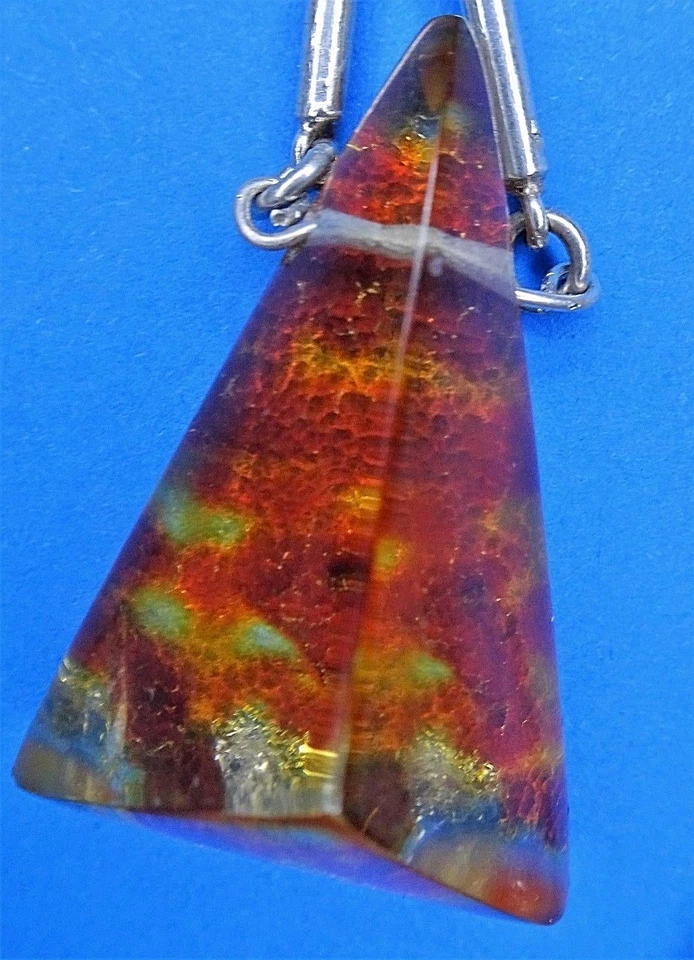 Ciondolo in argento e ambra naturale - Immagine 4 di 4