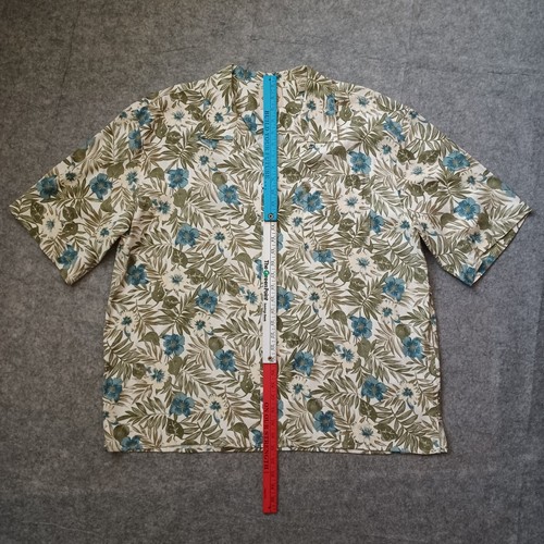 Pussers West Indies Shirt Mens Extra Large XL Green Tan Hawaiian Floral Pocket - Picture 7 of 16