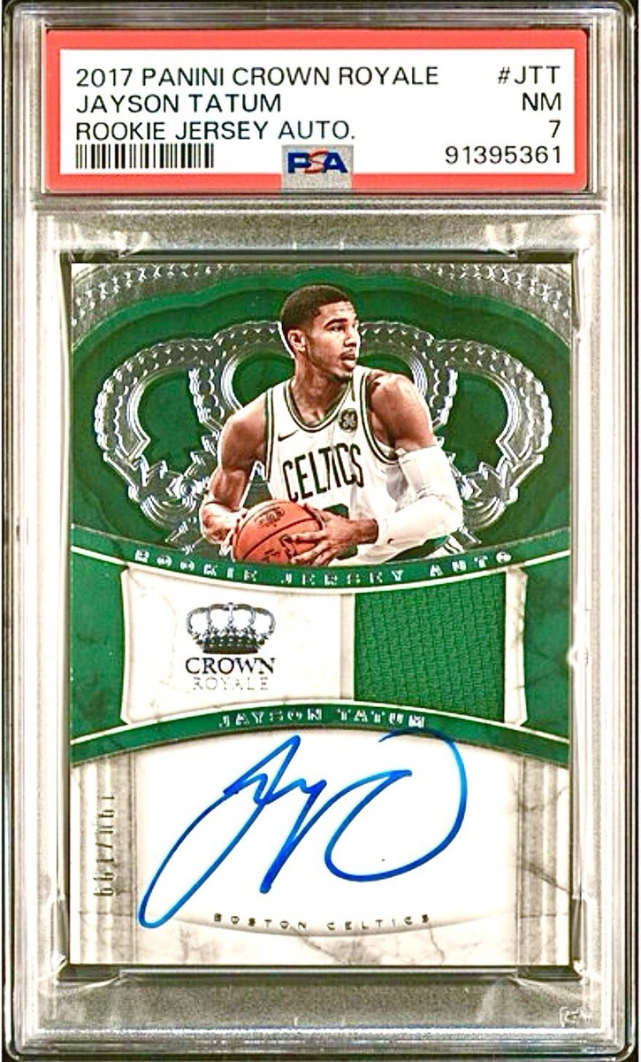Jayson Tatum 2017 Panini Crown Rookie Jersey On-Card Auto /199 RC