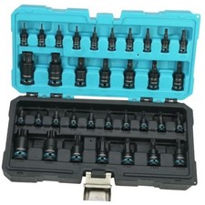 34PCS Impact Torx Bit Socket Set, Security Torx Socket Set | 1/4", 3/8" &