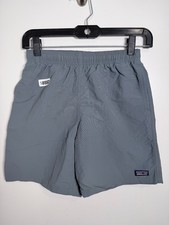 Patagonia Kids Boys Baggies Shorts Hiking Running Shorts Gray Sz L-12 12x6.5