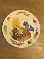 Vintage Sesame Street 8  Plastic Dinner Plate Big Bird Grover Cookie Monster