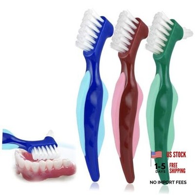 WY LIGHTING LEVEL 3 Pcs Hard Denture Brush, 3 Colors Premium Red,green,blue