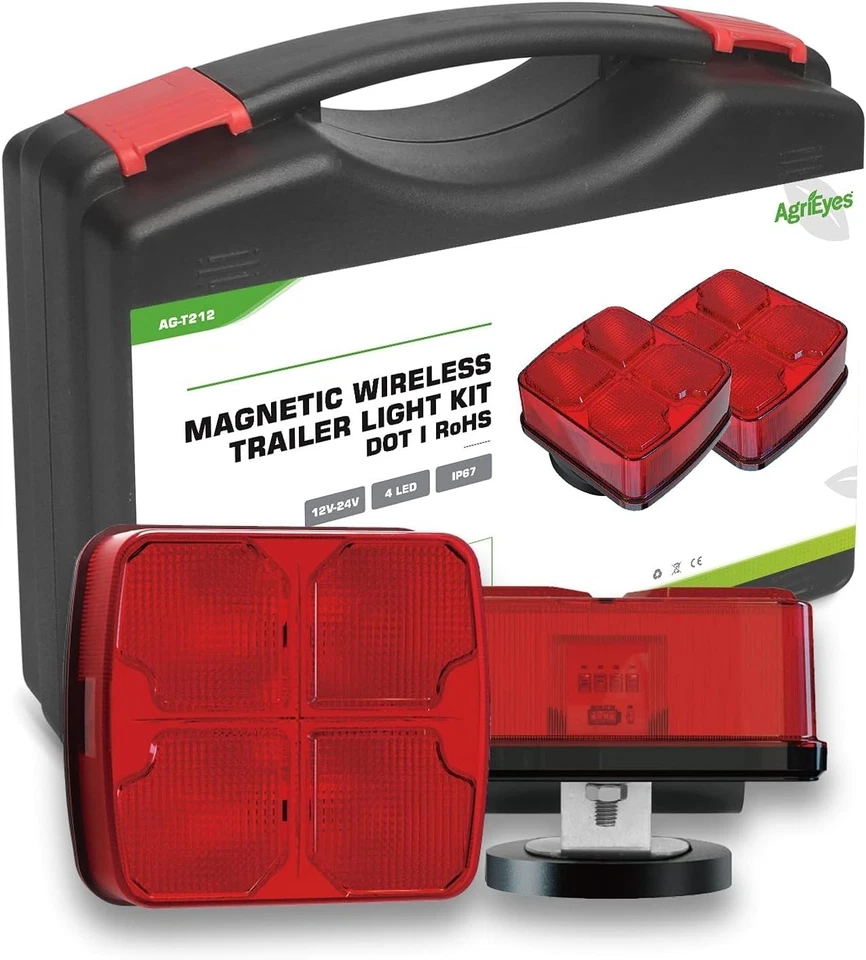 Wireless Magnetic LED Trailer Lights Kit - Waterproof & Rechargeable Safe Towing - Image 3 of 4