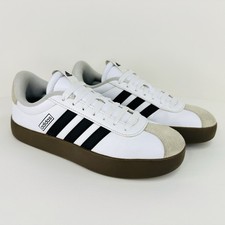 Adidas VL 3.0 Court Shoes White Black Gum Classic Sneaker Sz 6.5 Womens ID8797