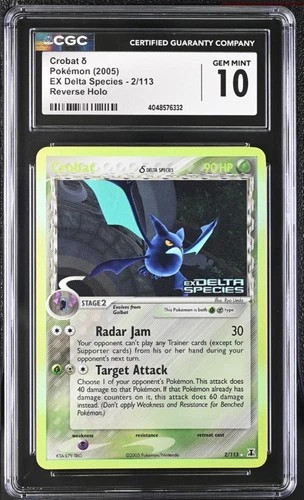 Crobat Delta Species Reverse Holo 2/113 CGC 10 Gem Mint!