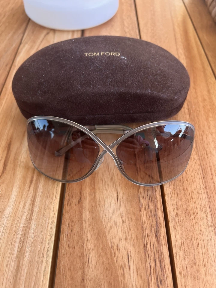 Tom Ford Women Sunglasses Gold Metal Brown Gradient Lens Luxury Designer - Photo 1/4
