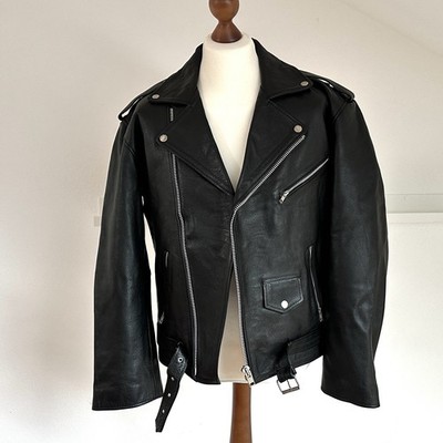 BOOTS LEDERJACKE GR. XL SCHWARZ BIKER- STYLE/ CAFE RACER