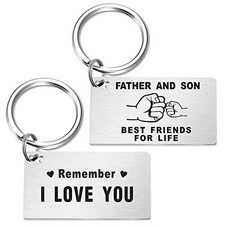 Dad Gifts, Best Dad, Remember I Love You Keychain Gifts for Father and Son