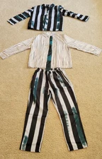 New Beetlejuice Halloween Costume Cosplay Suit 4 Piece Outfit Adult M Medium