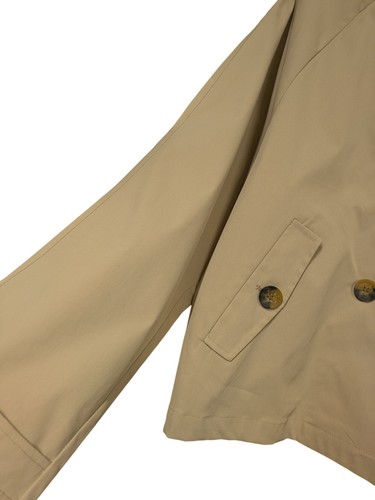 ONLY Women's Short Trench Coat Beige Recycled Polyester Size XL (KN) - Picture 5 of 9
