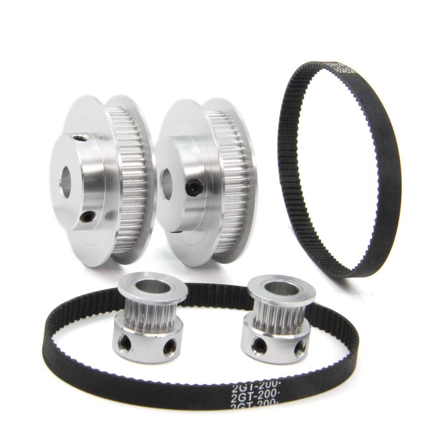 Zeberoxyz 2PCS Set GT2 Synchronous Wheel 20&60 Teeth 8mm Bore Aluminum Timing...