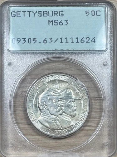 1936 GETTYSBURG COMMEMORATIVE HALF DOLLAR***BLAST WHITE**RARE RATTLER PQ+ #76431