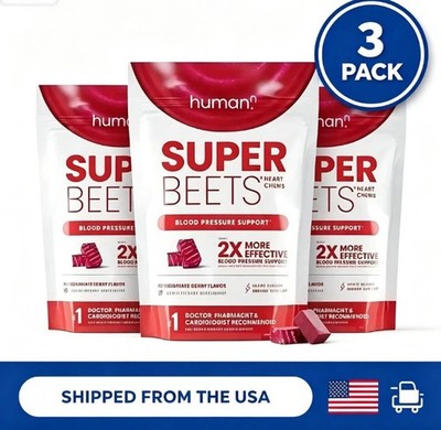 3pc Human-N Super Beets /  Pomegranate Chews for Heart Health 60 count