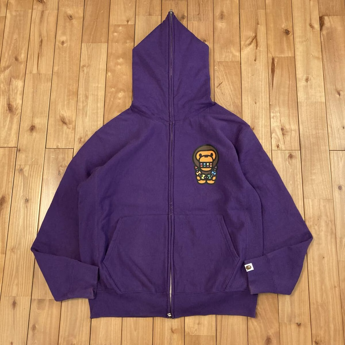BAPE Milo Full Zip Hoodie a bathing ape NIGO Purple Size L | eBay