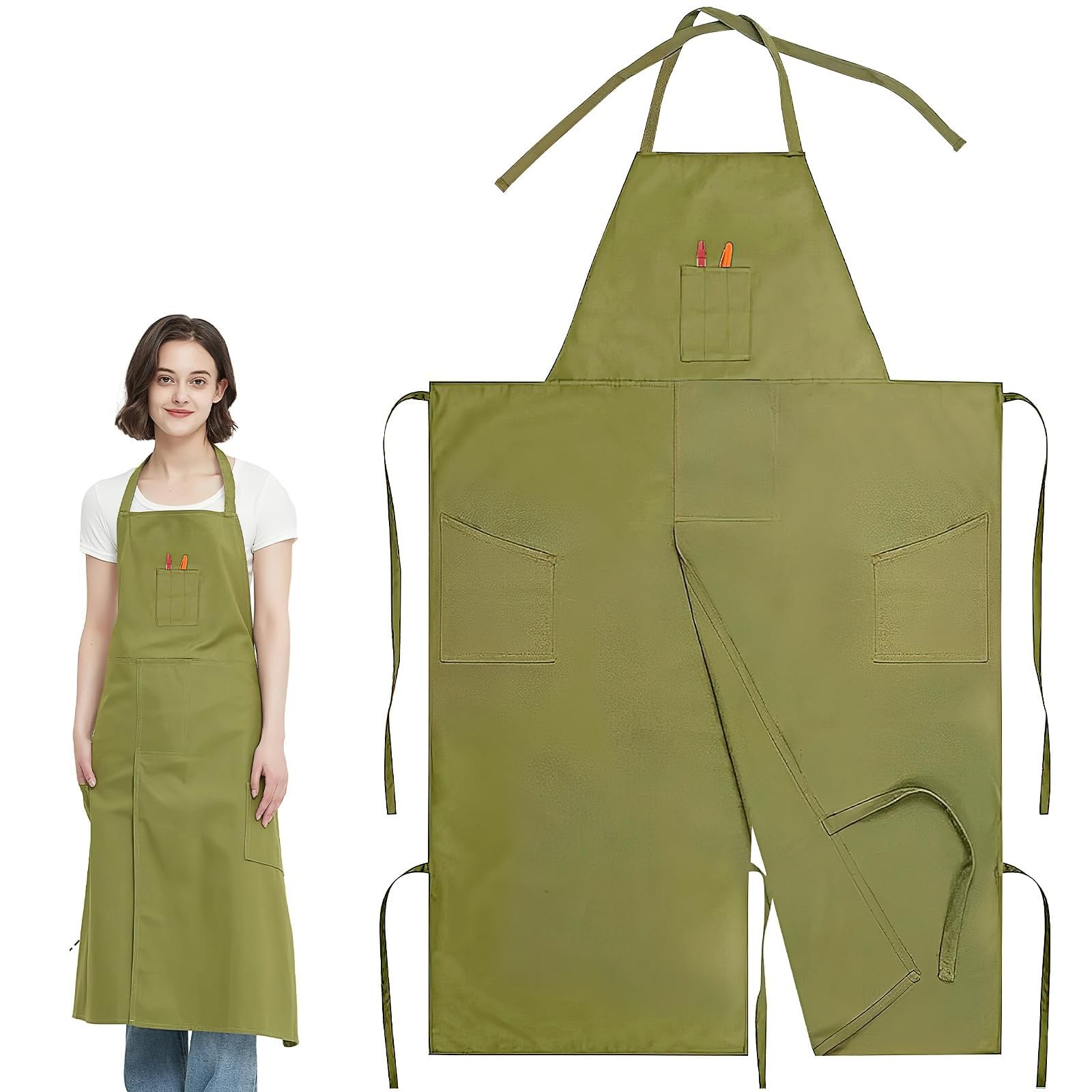 Tablier en toile imperméable avec 3 poches pour tour de potier