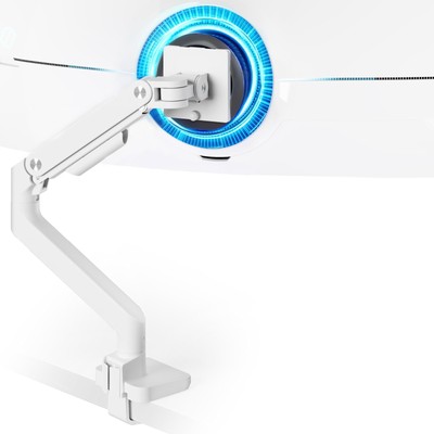 Ultrawide Monitor Arm White for 17 to 49 Inch Heavy Duty Curved Screen, Holds...