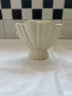 VINTAGE Bauer Pottery Cal-Art Matte White Fan Vase