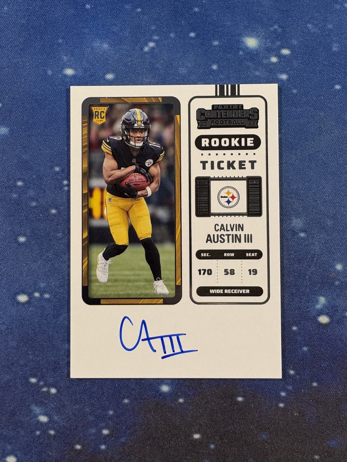 Calvin Austin III Rookie Ticket Auto 2022 Panini Contenders #107 RC Steelers