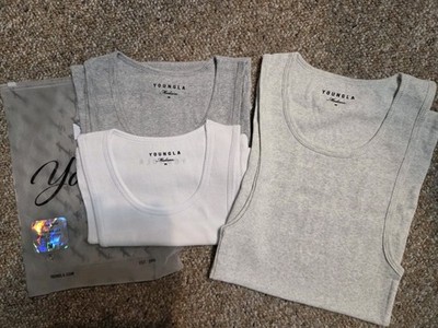 YoungLA 340 Wife Lovers Tanks     3- pack Medium -  White, Grey, Light Grey NWT